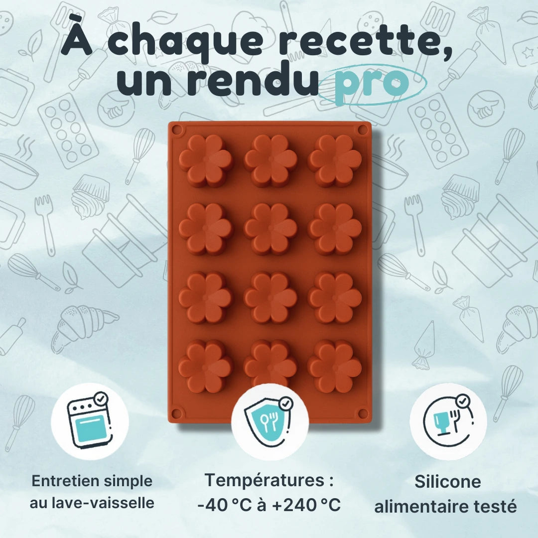 Moule Silicone Fleurs Arrondies