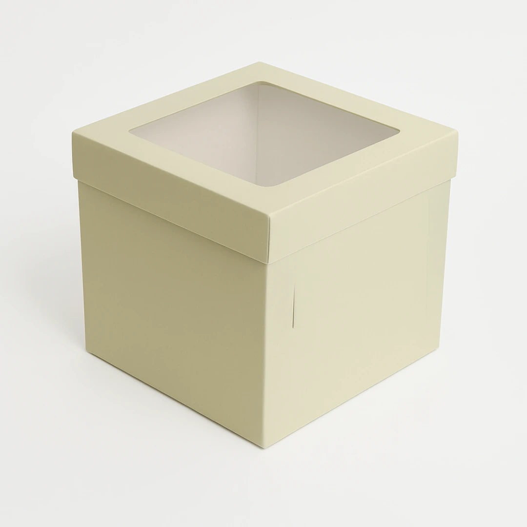 Boîte pâtissière carrée avec fenêtre