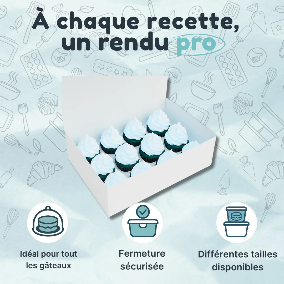 Boîte à cupcakes XL avec insert - 12 pièces