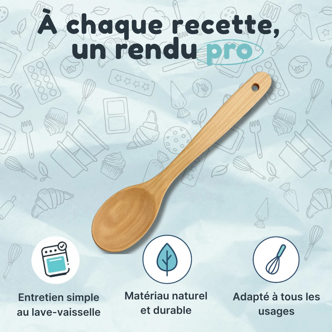 Cuillère en bois classique trouée pour suspension