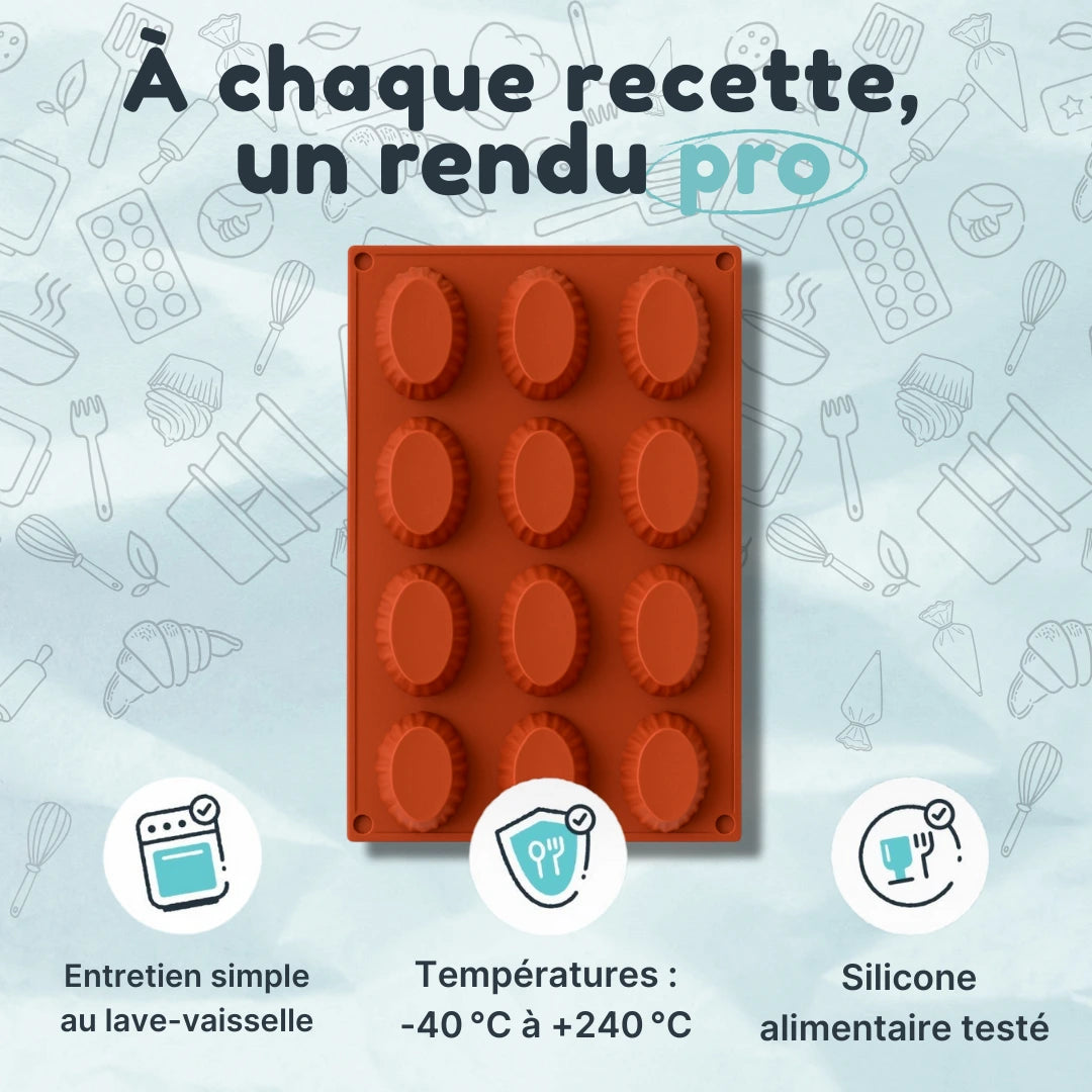 Moule Silicone Ovales Canneletés